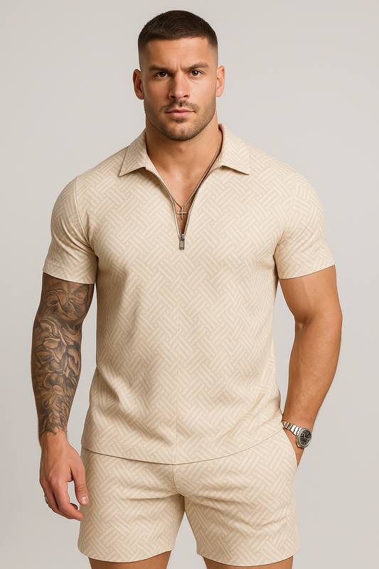 Mitchel Herren Sommer-Set 2 teilig – Luxuriöses Freizeit Outfit für den Sommer