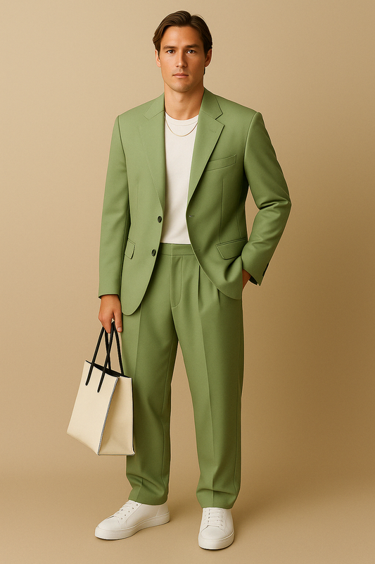 Grüner Herrenanzug Zweiteiler – Modern Fit für Hochzeit & Business