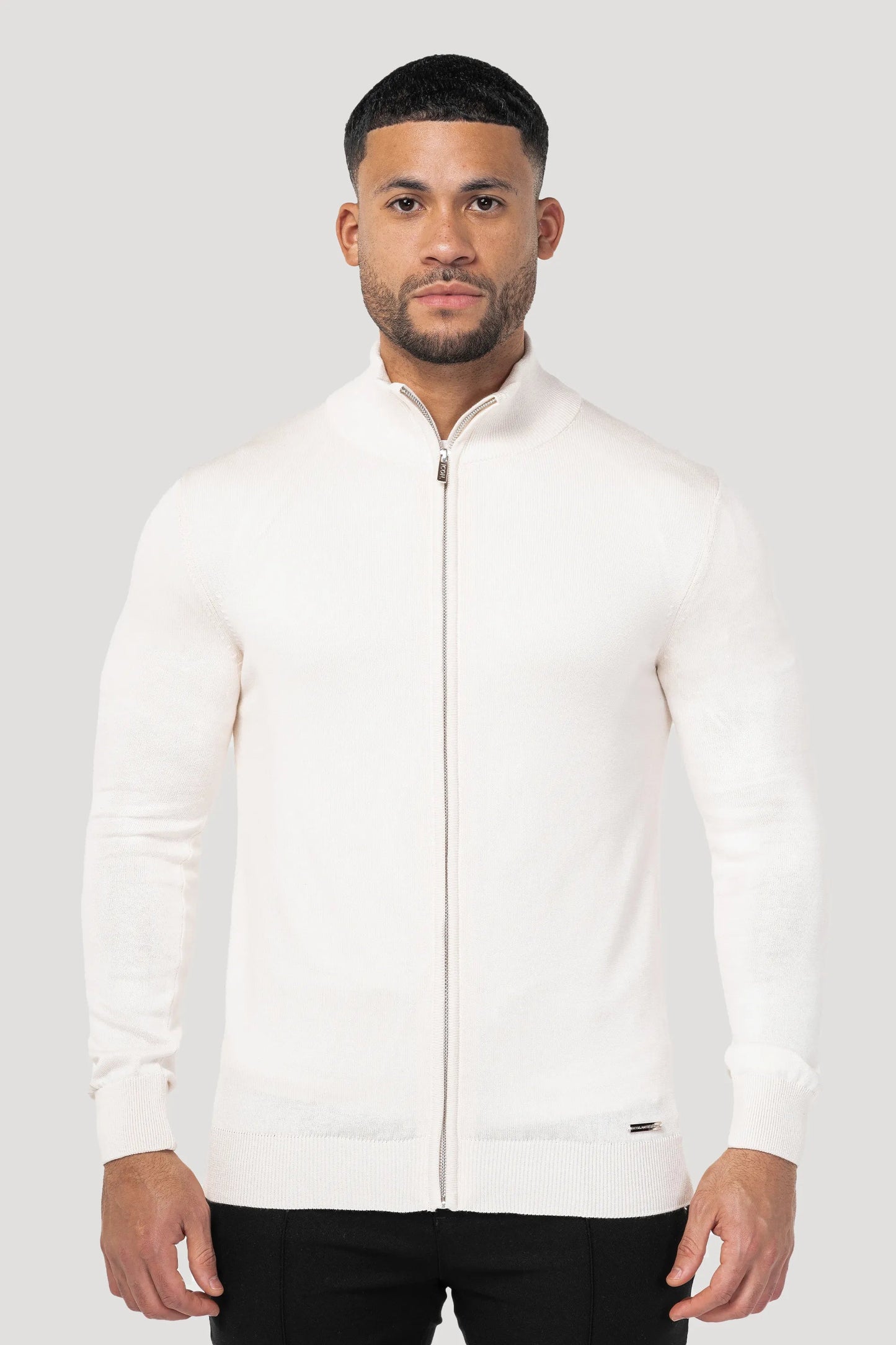 Herren Strickjacke -Strickjacke mit durchgehendem Reißverschluss