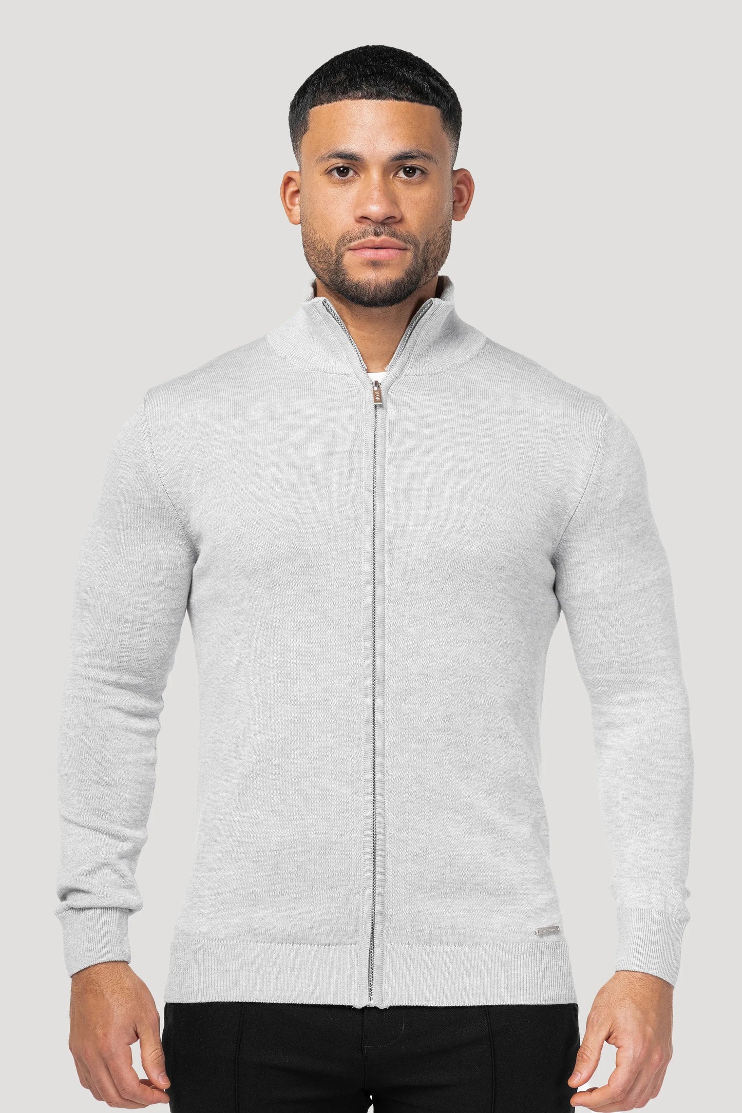 Herren Strickjacke -Strickjacke mit durchgehendem Reißverschluss