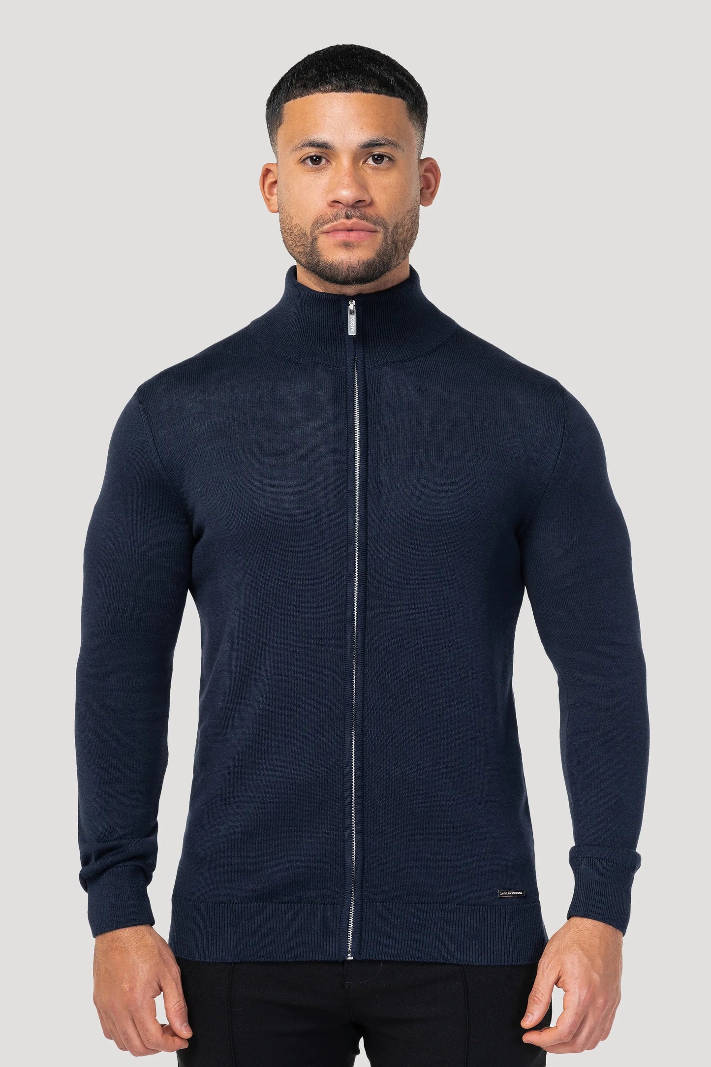 Herren Strickjacke -Strickjacke mit durchgehendem Reißverschluss