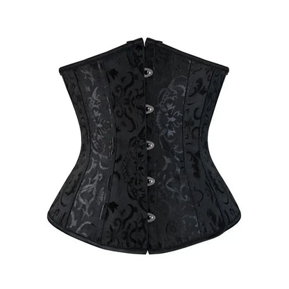 Damen Unterbrustkorsett aus Jacquard-Brokat mit Schnürung – Taillentraining für elegante Silhouette 0