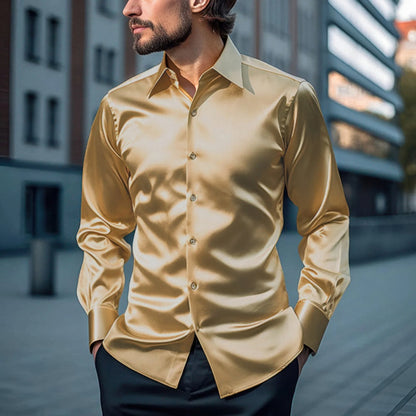 Herren Satin Hemd glänzend – Stilvoll & Modern für festliche Anlässe