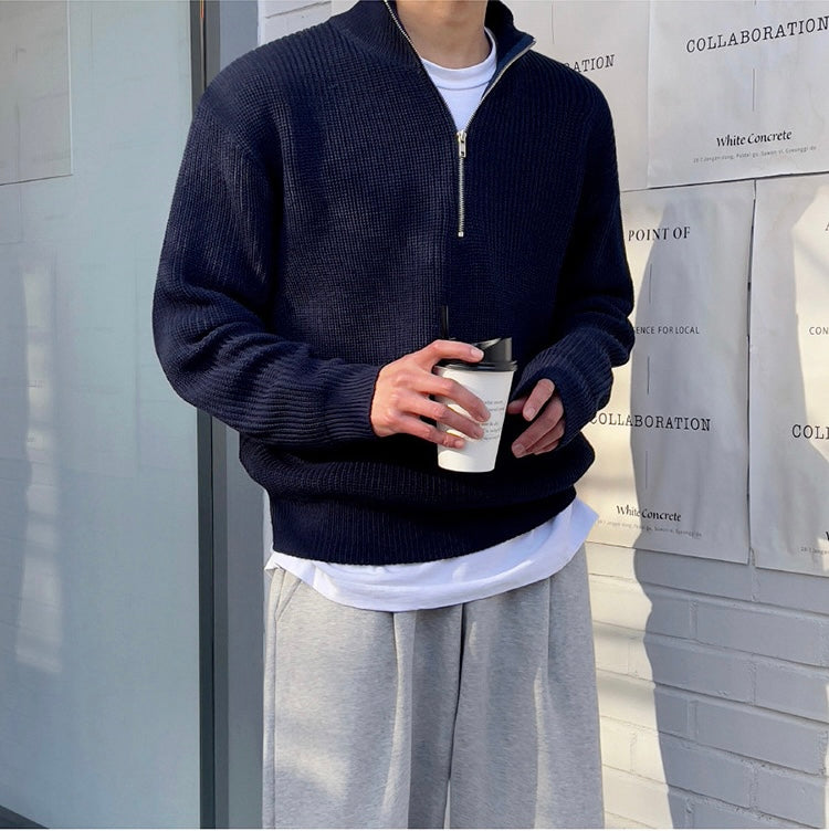 Eleganter Pullover mit Reißverschluss für Männer - Henri 0