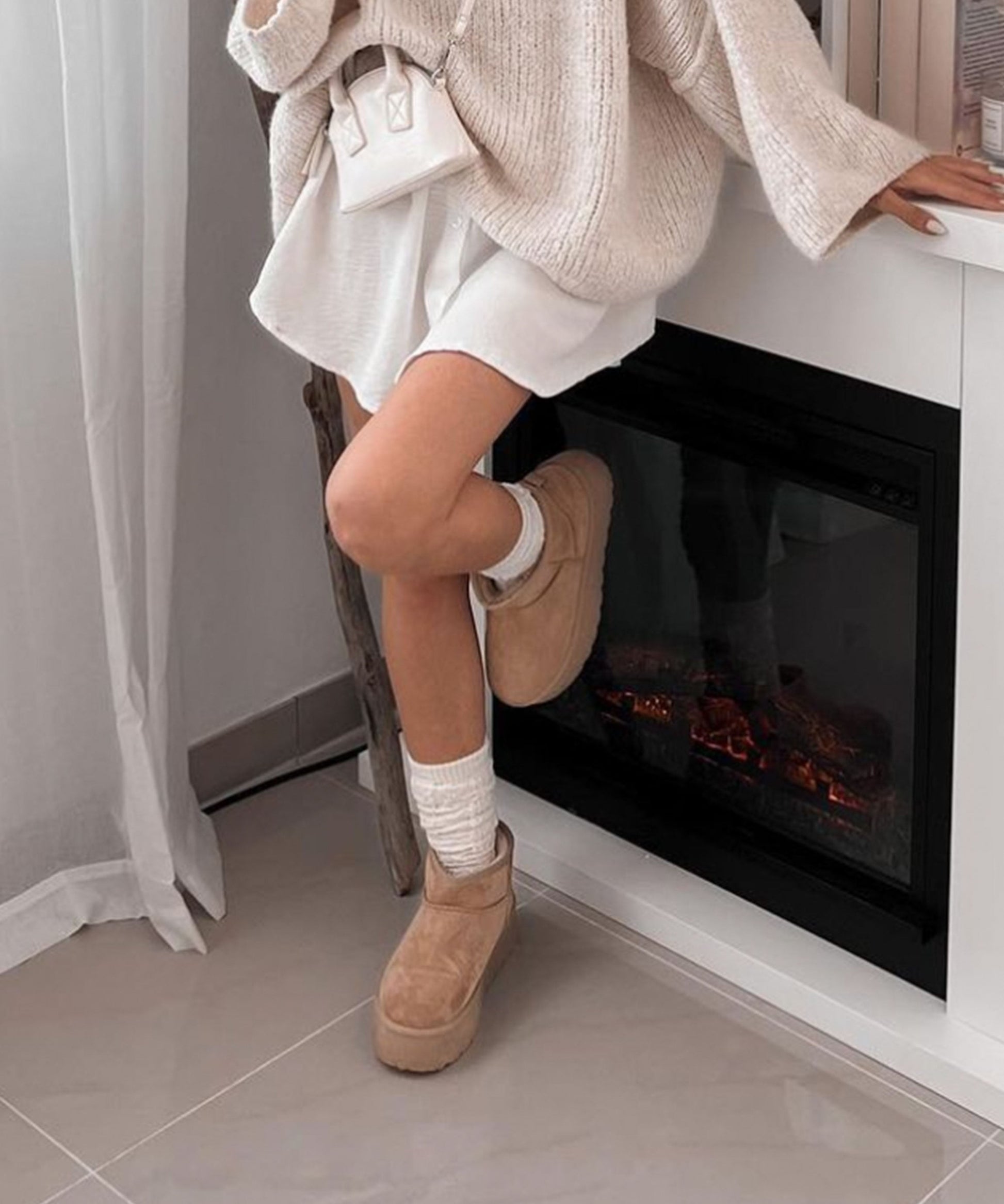 Gefütterte Plateau Boots Nina Camel 4