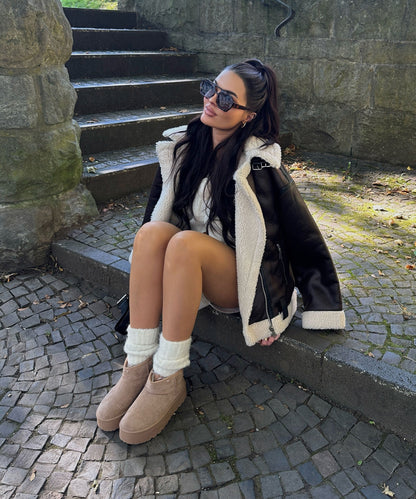 Gefütterte Plateau Boots Nina Camel 5