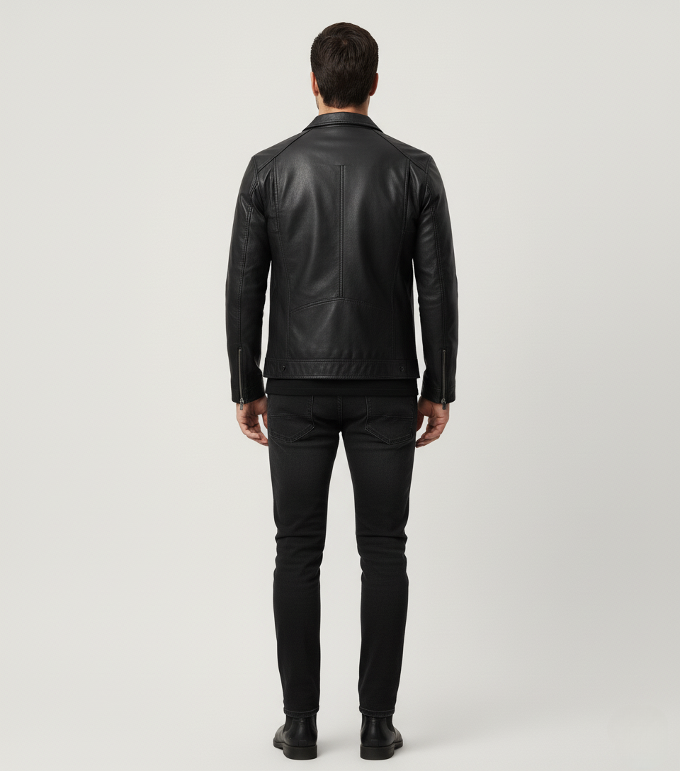 Herren Lederjacke mit Reißverschluss - Klassisch & Hochwertig