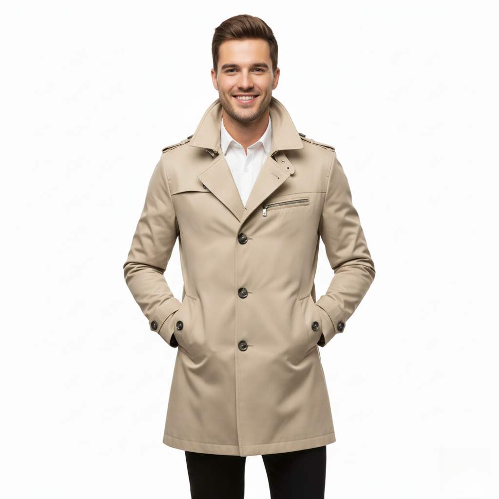 Herren Trenchcoat  – Eleganter Mantel für Business & Freizeit