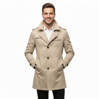 Herren Trenchcoat  – Eleganter Mantel für Business & Freizeit