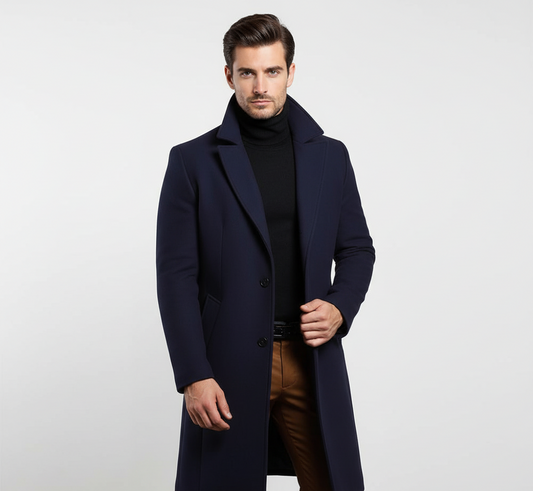 Langer Herren Trenchcoat  – Lässiger Mantel