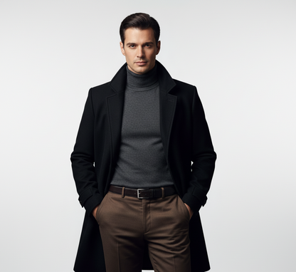 Langer Herren Trenchcoat  – Lässiger Mantel