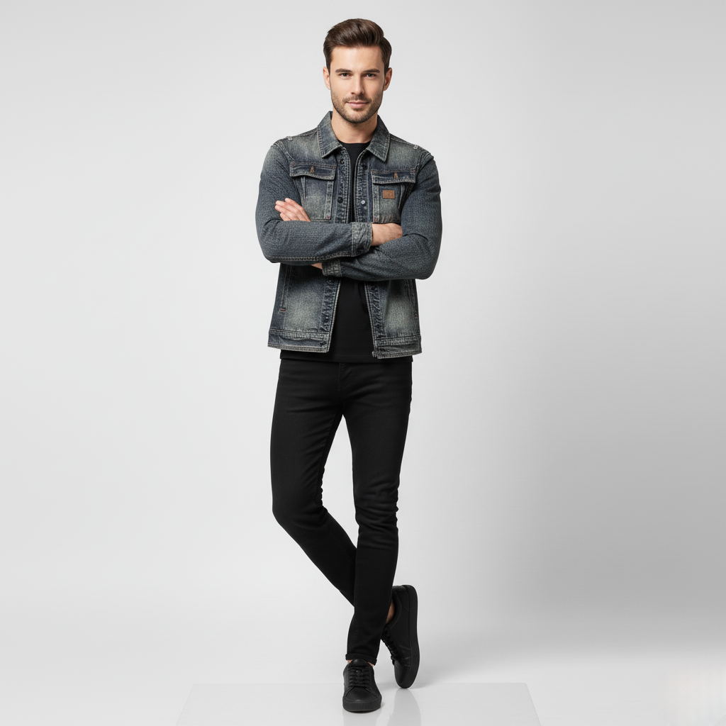 Herren Jeansjacke - Retro Style Jacke im modernen Look