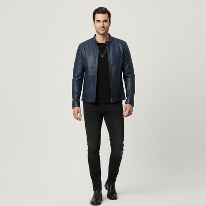Herren Bikerjacke aus Leder Slim Fit & Elegant
