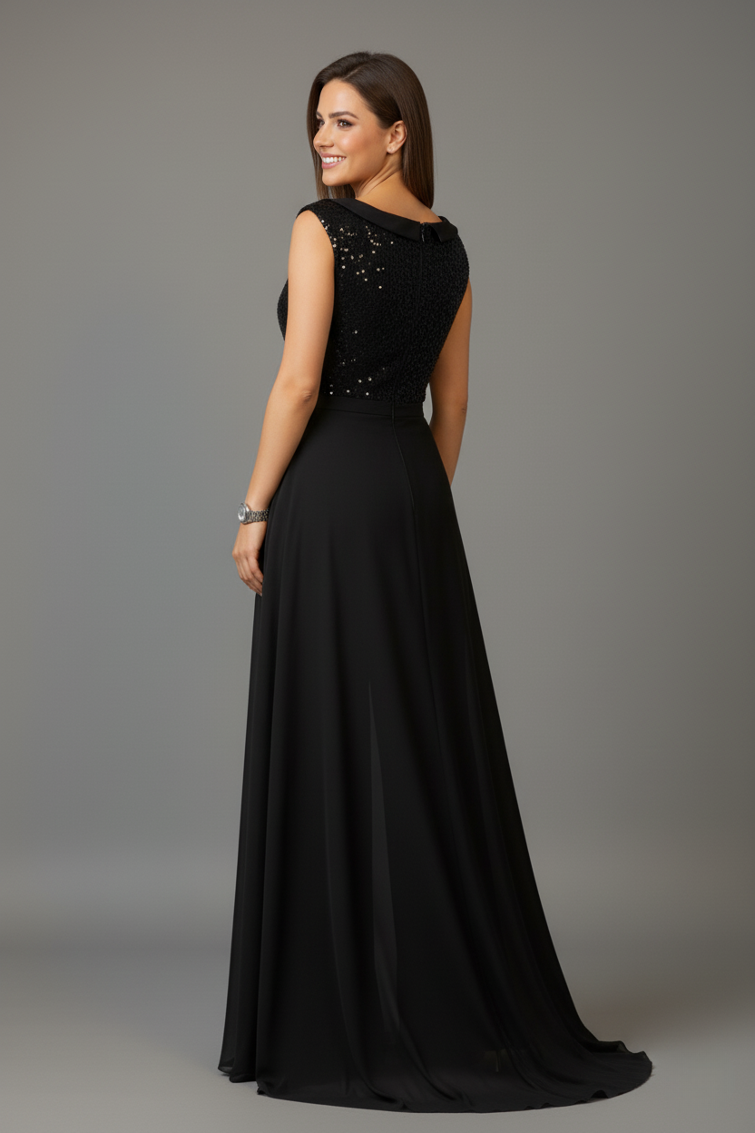 Damen Jumpsuit - Eleganter Einteiler mit Rundhalsausschnitt und strukturiertem Detail