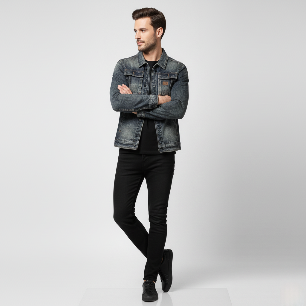 Herren Jeansjacke - Retro Style Jacke im modernen Look
