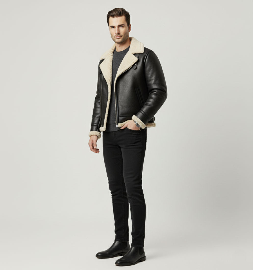 Shearling Fliegerjacke Braun – Für Stilvolles Winter-Outfit