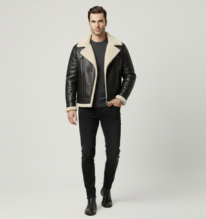 Shearling Fliegerjacke Braun – Für Stilvolles Winter-Outfit