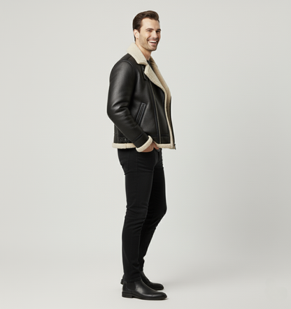 Shearling Fliegerjacke Braun – Für Stilvolles Winter-Outfit