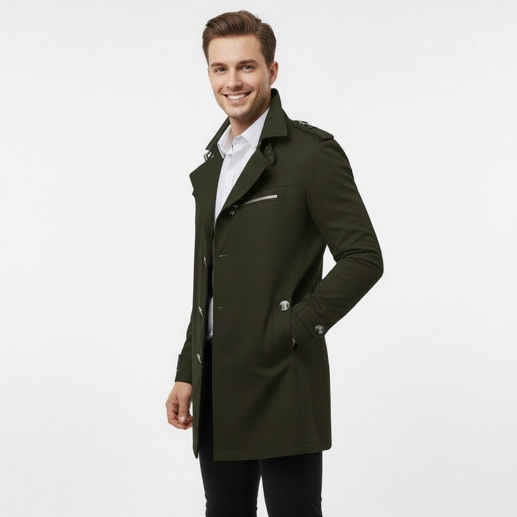 Herren Trenchcoat  – Eleganter Mantel für Business & Freizeit