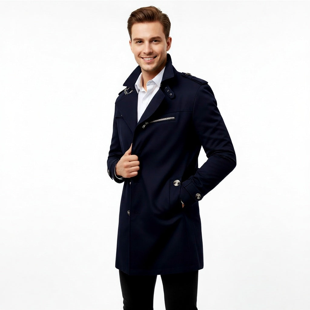 Herren Trenchcoat  – Eleganter Mantel für Business & Freizeit