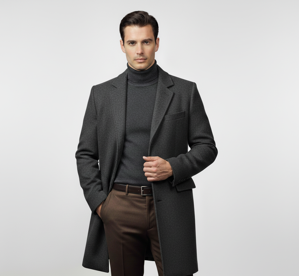 Langer Herren Trenchcoat  – Lässiger Mantel