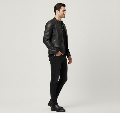 Herren Bikerjacke aus Leder Slim Fit & Elegant