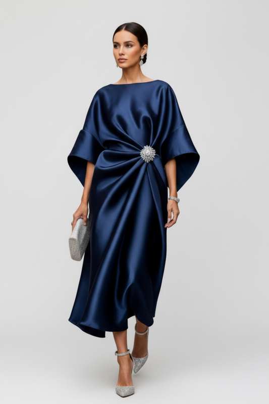 Damen Maxikleid - Elegantes langes Kleid mit schimmerndem Look