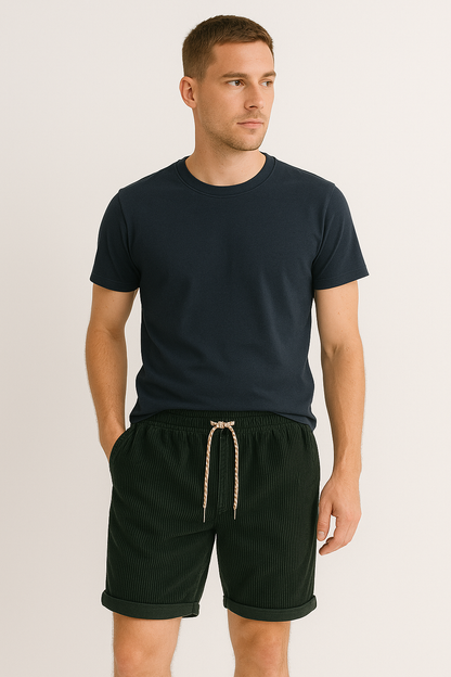 Herren Kord-Shorts Beige Größe M Baumwolle - Lässige Kurze Hosen für Männer-3