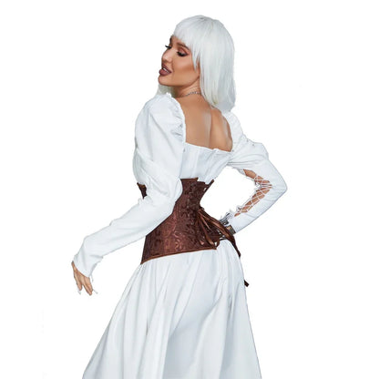 Gothic Unterbrust Korsett für Damen – Schwarz Vintage Bustier mit Kunststoffknochen und Schnürung für Perfekte Silhouette 2