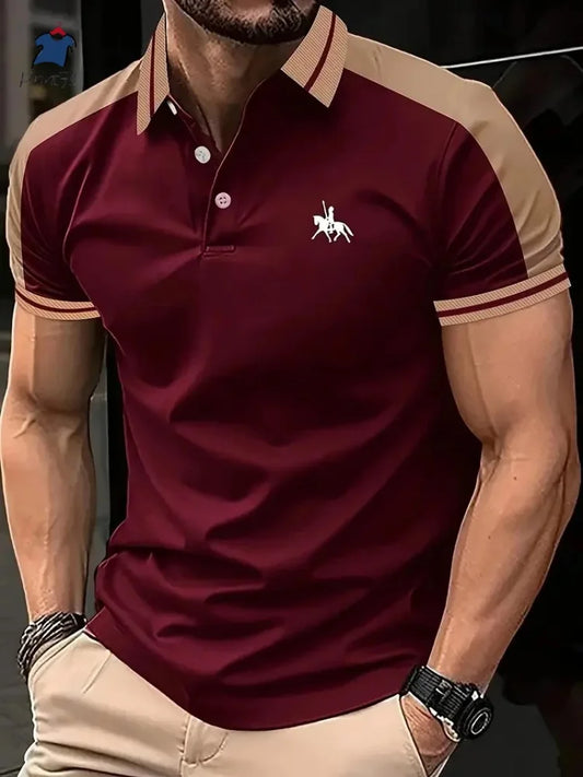 Herren Polo Shirt Blau Größe M Baumwolle Kurzarm Poloshirt 0