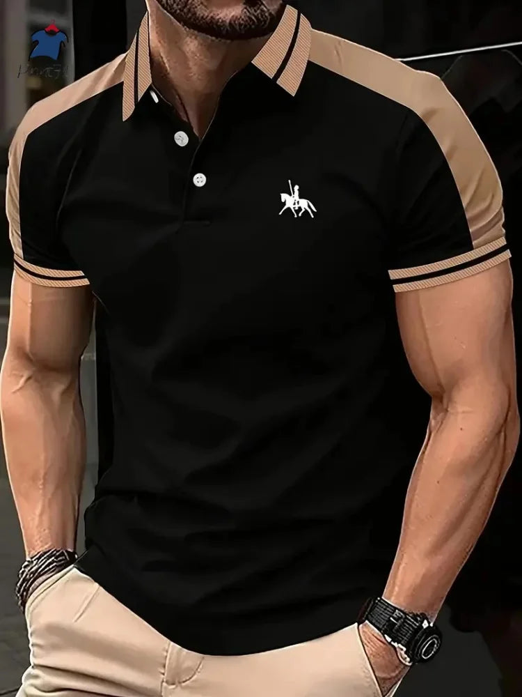 Herren Polo Shirt Blau Größe M Baumwolle Kurzarm Poloshirt 3