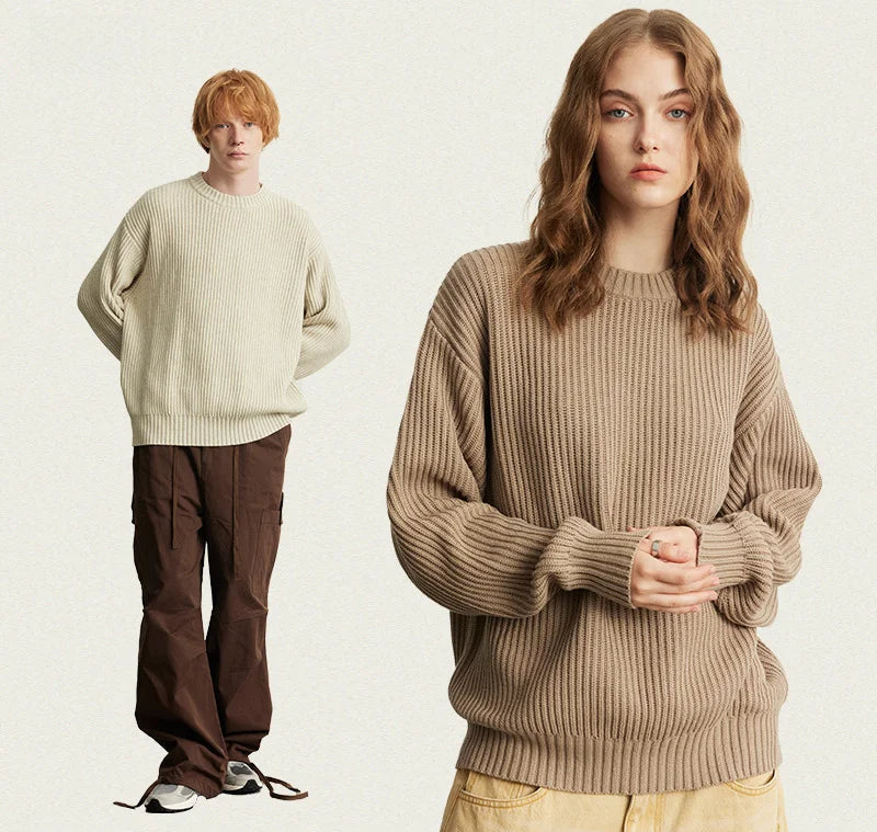 Herren Pullover Beige Größe M Baumwolle Rundhalsausschnitt Lässiger Stil 2