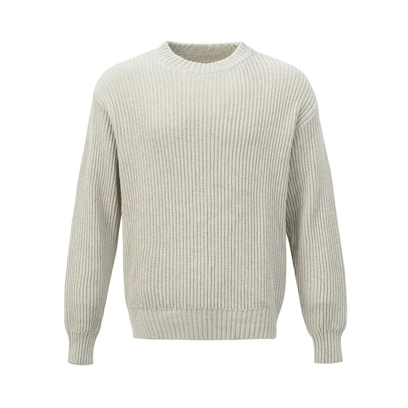 Herren Pullover Beige Größe M Baumwolle Rundhalsausschnitt Lässiger Stil 3
