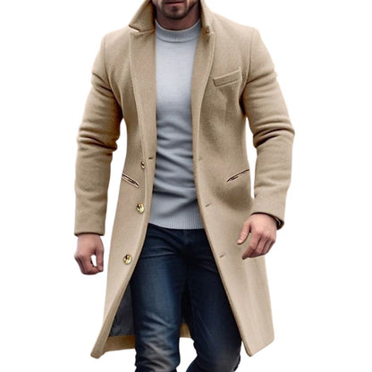 Herren Winter Trenchcoat mit Knopfleiste – Warmer Mantel