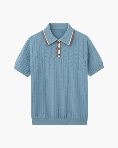 Herren Poloshirt Hellblau Größe M Viskose-Polyester-Mischung-1