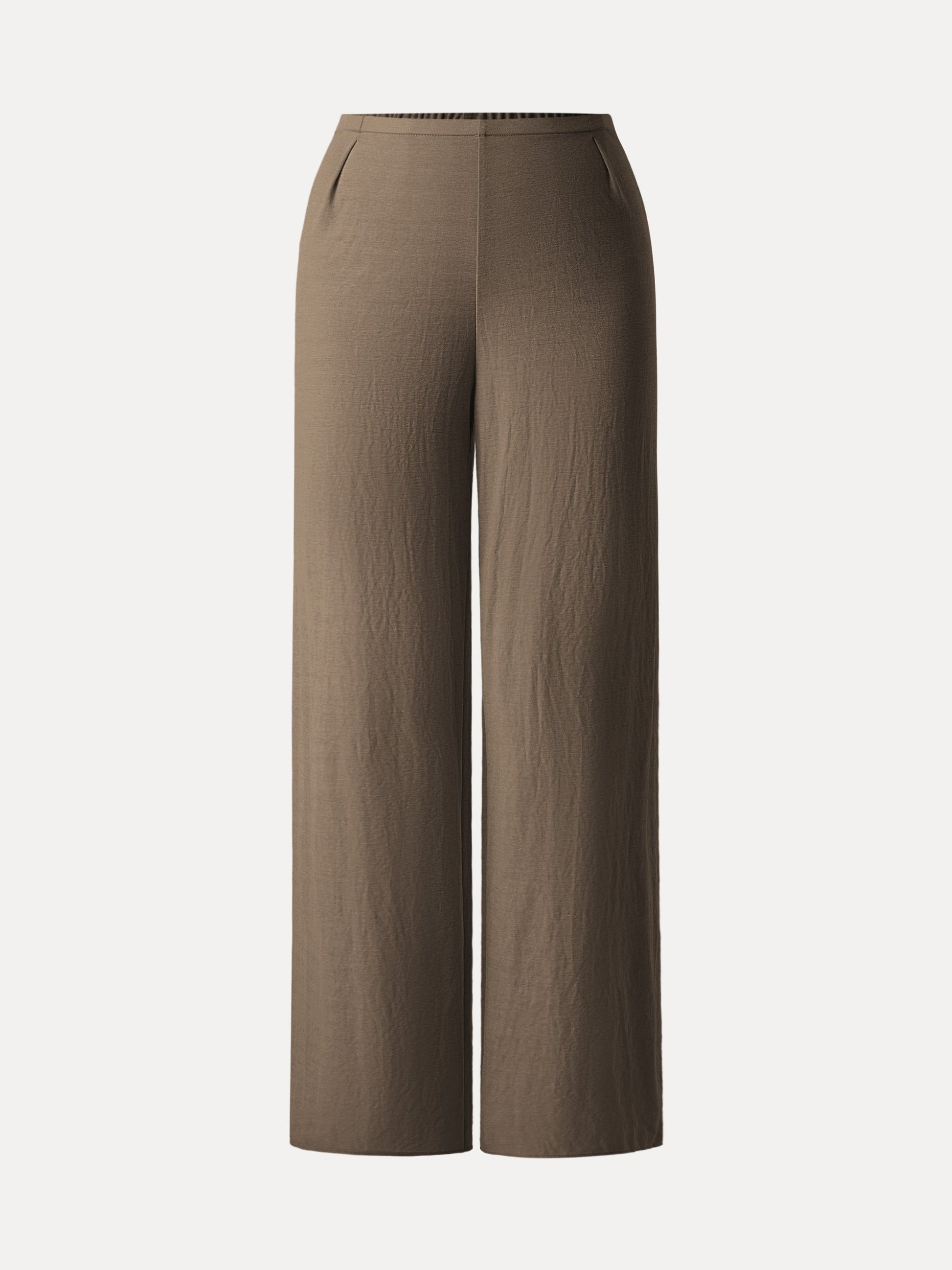Knitterfreie Hose aus Baumwollleinen mit mittelhohem Bund und geradem Bein 1