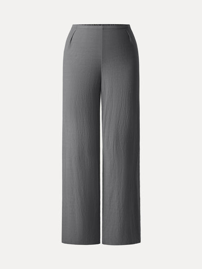 Knitterfreie Hose aus Baumwollleinen mit mittelhohem Bund und geradem Bein 6