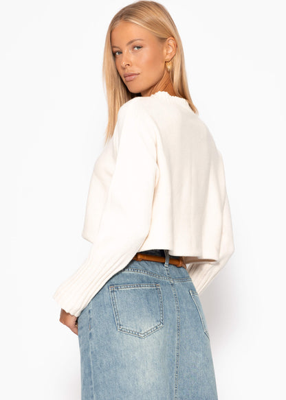 Lässiger Crop Pullover - offwhite 4