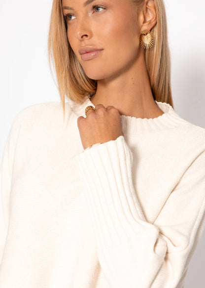 Lässiger Crop Pullover - offwhite 5