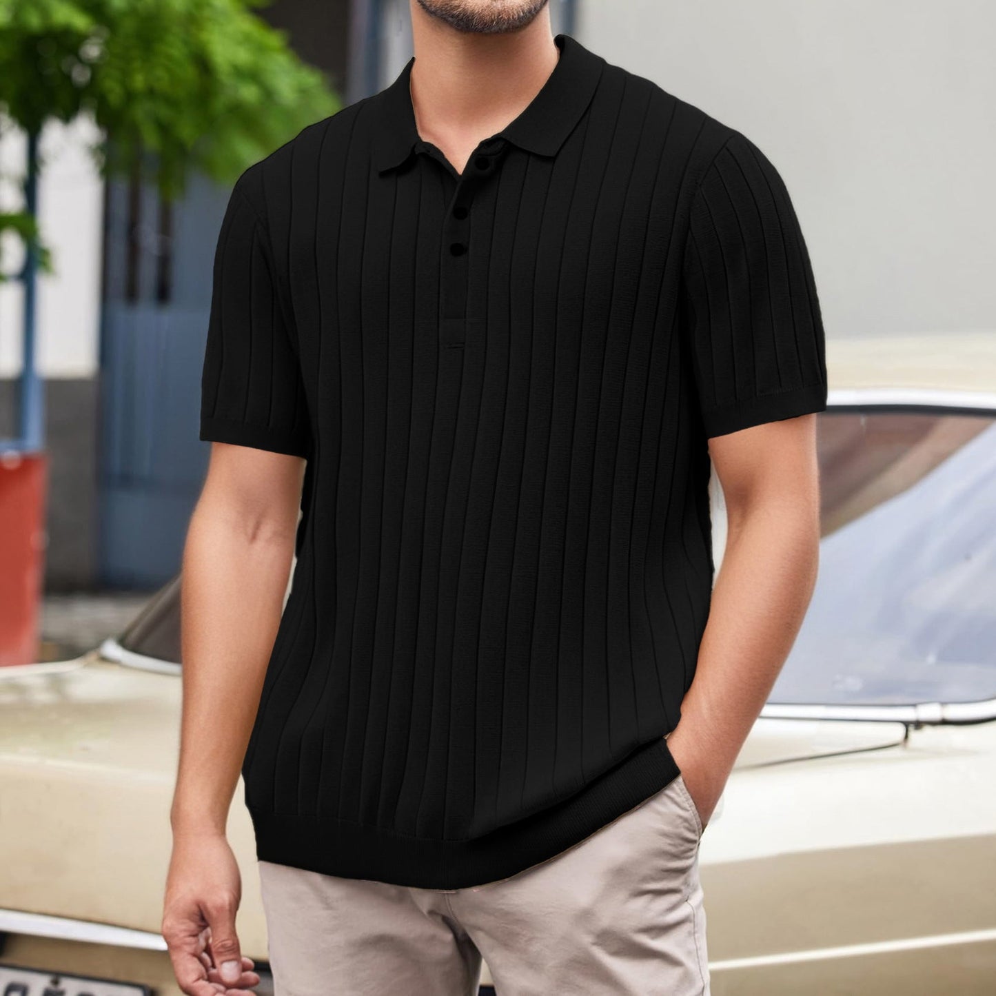 Variant image for Herren Polo Shirt Blau Größe M Baumwolle Kurzarm-6