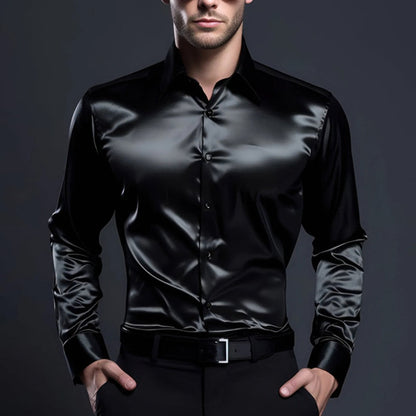 Herren Satin Hemd glänzend – Stilvoll & Modern für festliche Anlässe