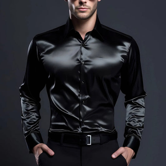 Herren Satin Hemd glänzend – Stilvoll & Modern für festliche Anlässe