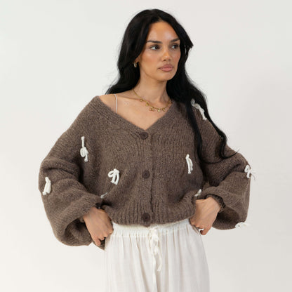 Oversize Mini Schleifen Cardigan 10