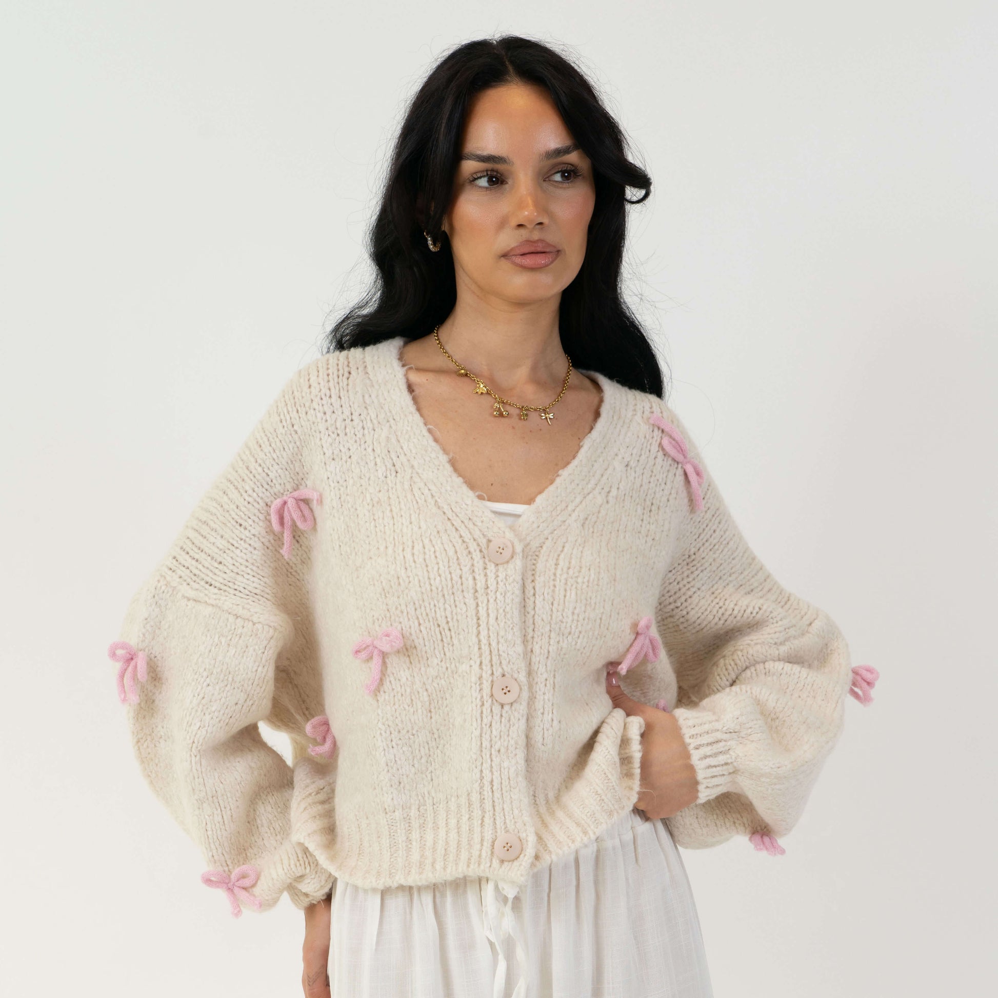 Oversize Mini Schleifen Cardigan 11