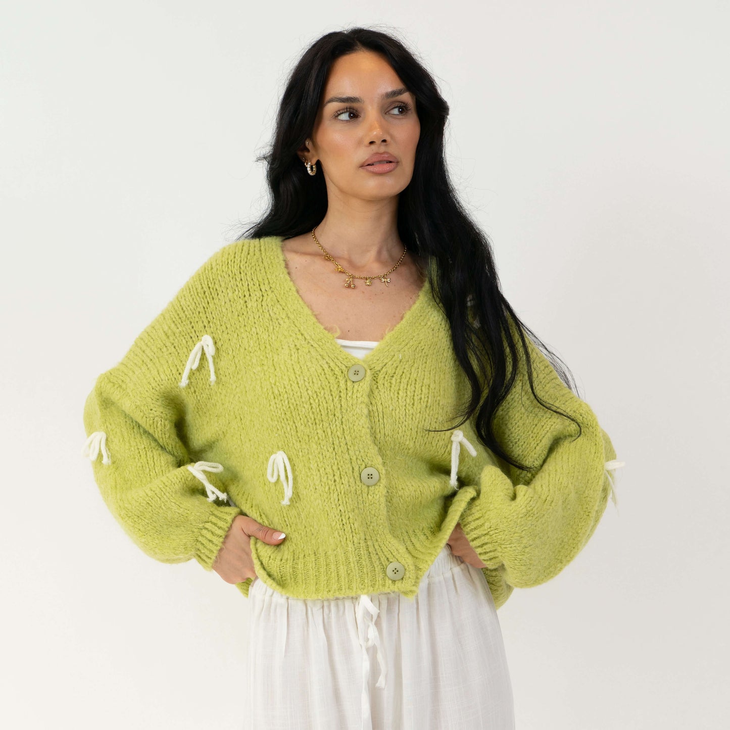 Oversize Mini Schleifen Cardigan 15