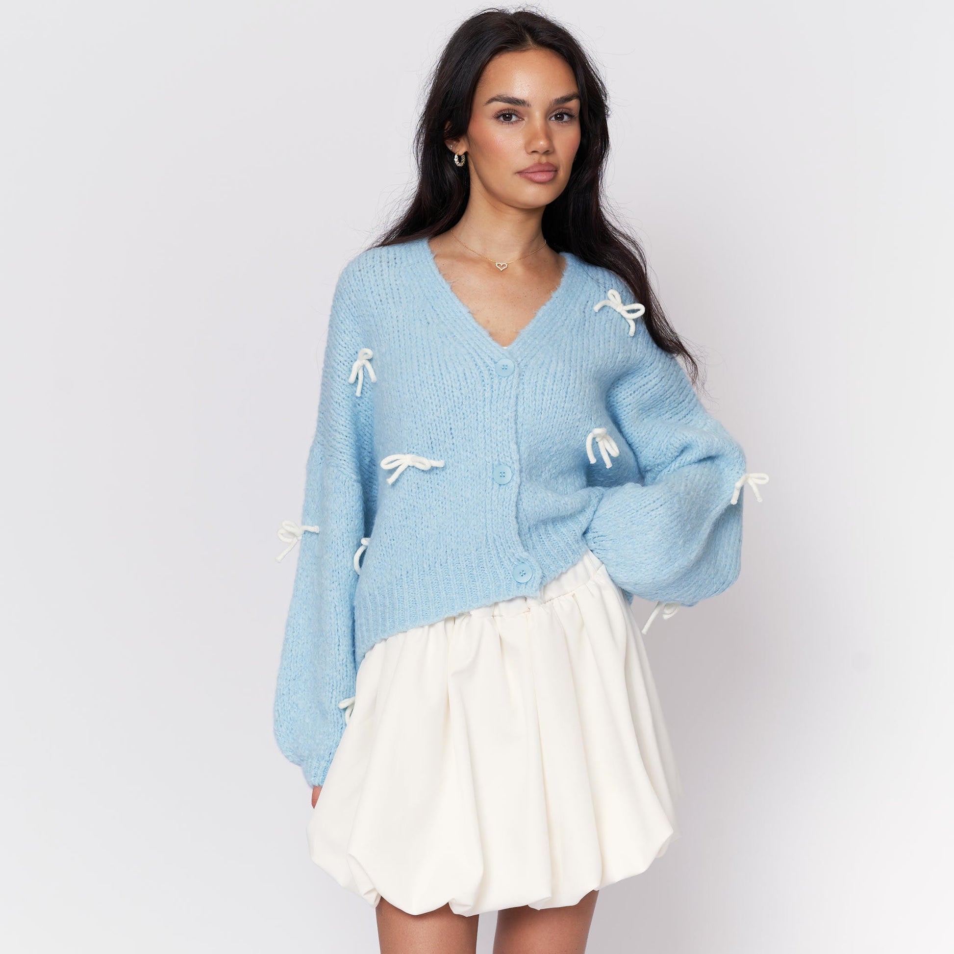 Oversize Mini Schleifen Cardigan 16