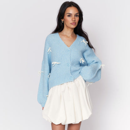 Oversize Mini Schleifen Cardigan 16