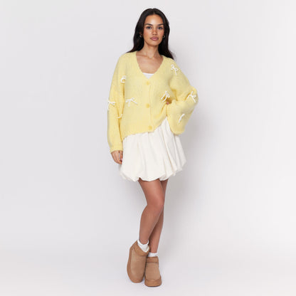 Oversize Mini Schleifen Cardigan 2