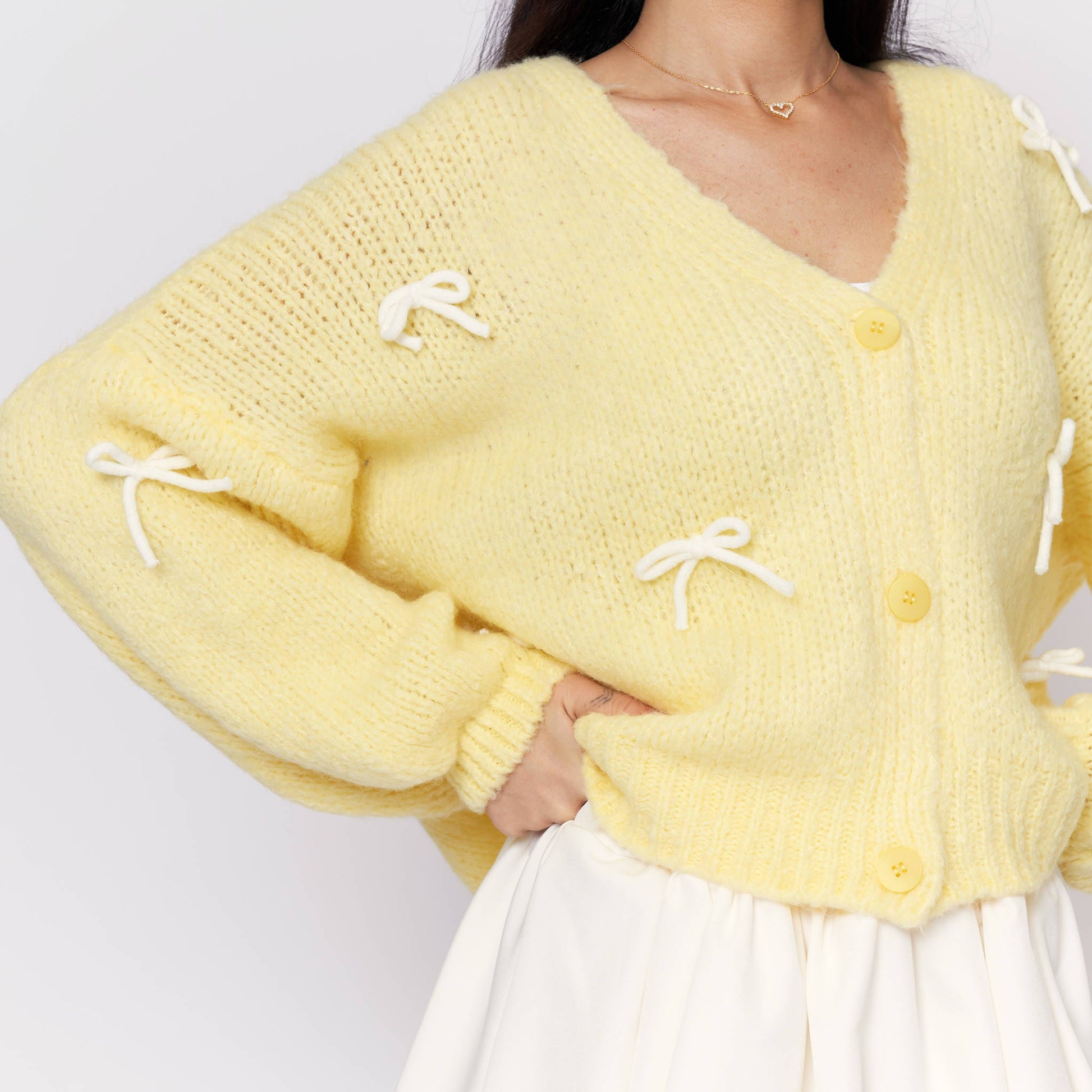 Oversize Mini Schleifen Cardigan 3