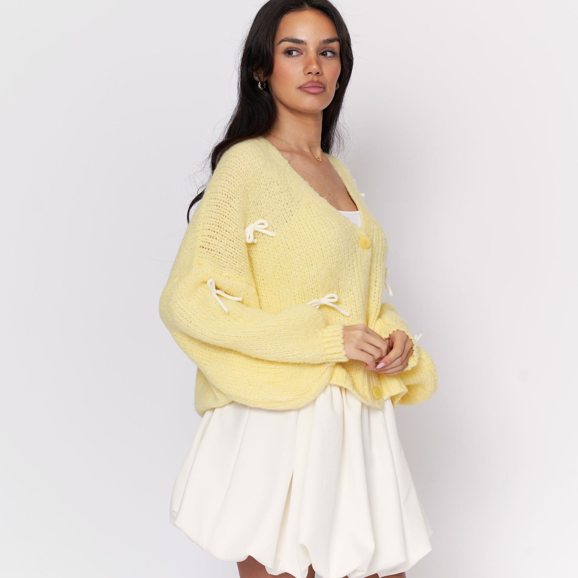 Oversize Mini Schleifen Cardigan 4